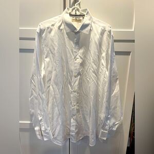Vintage Burberry London Mens Dress Shirt White w/ Stripes 17.5-44 Classic